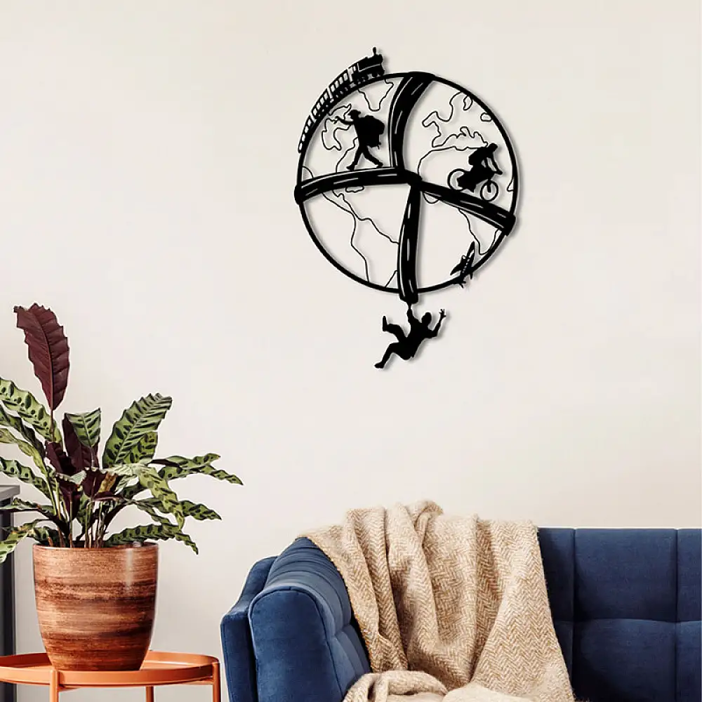 Διακοσμητικό τοίχου Free Soul Megapap μεταλλικό χρώμα μαύρο 40x2x57εκ. | GP037-0109