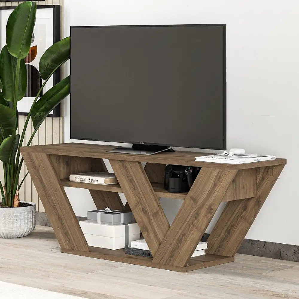 Έπιπλο τηλεόρασης Pipralla Megapap χρώμα ανοιχτό καρυδί 110x30x40εκ. | GP037-0156,5