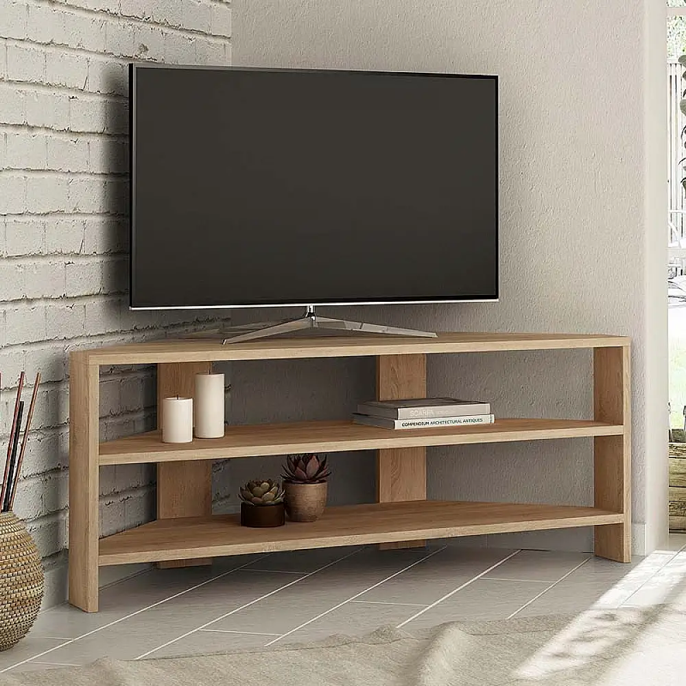Έπιπλο τηλεόρασης γωνιακό Thales Megapap χρώμα sapphire oak 110x36x45εκ. | GP037-0173,1