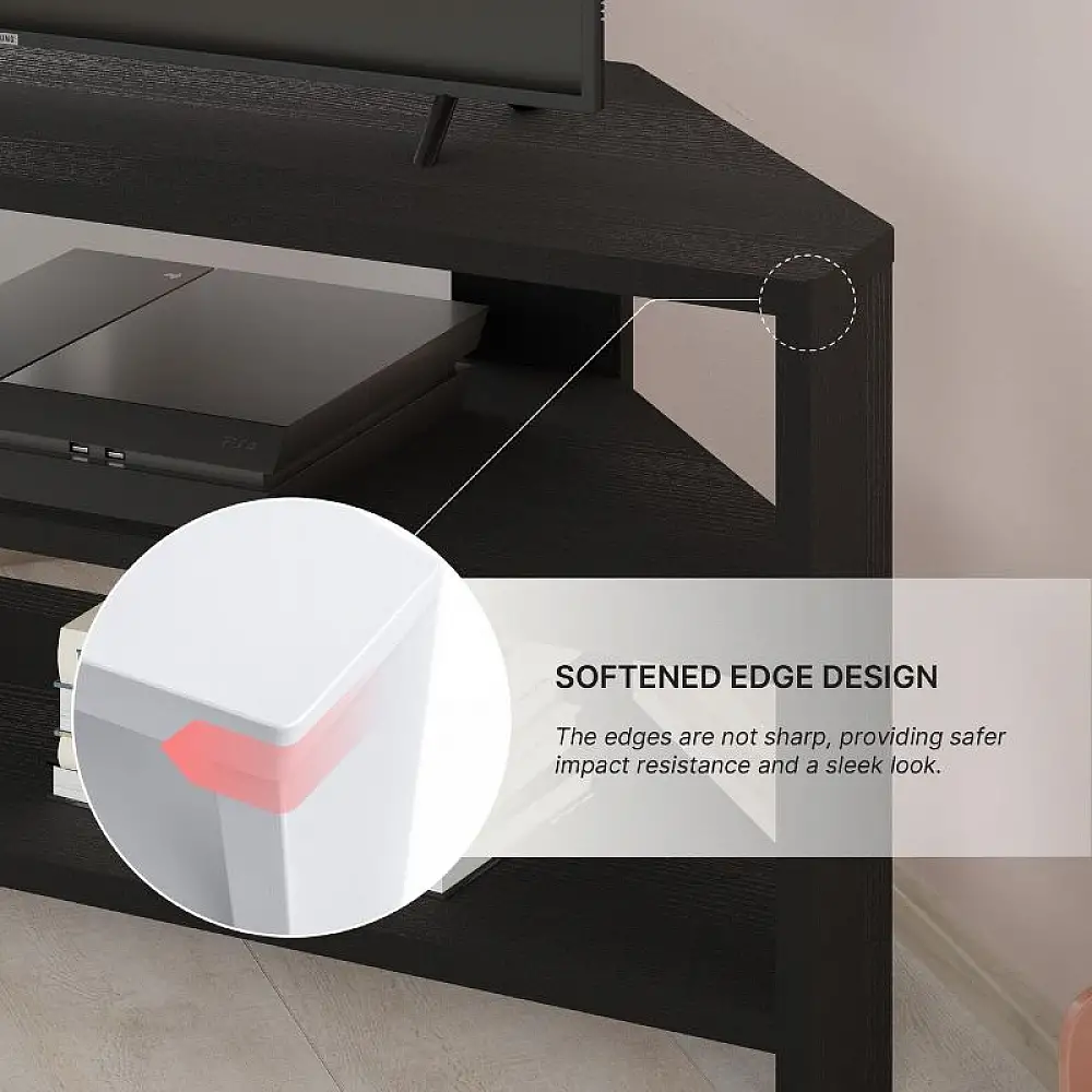 Έπιπλο τηλεόρασης γωνιακό Thales Megapap χρώμα black wood 110x36x45εκ. | GP037-0173,4