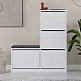 Παπουτσοθήκη Dude Megapap χρώμα λευκό 104,8x26x118,5εκ. Παπουτσοθήκη Dude Megapap χρώμα λευκό 104,8x26x118,5εκ.
