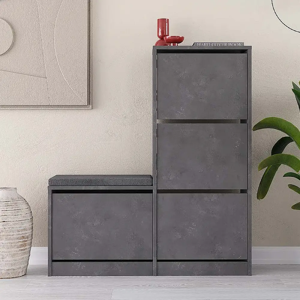 Παπουτσοθήκη Dude Megapap χρώμα γκρι ρετρό104,8x26x118,5εκ. | GP037-0188,4