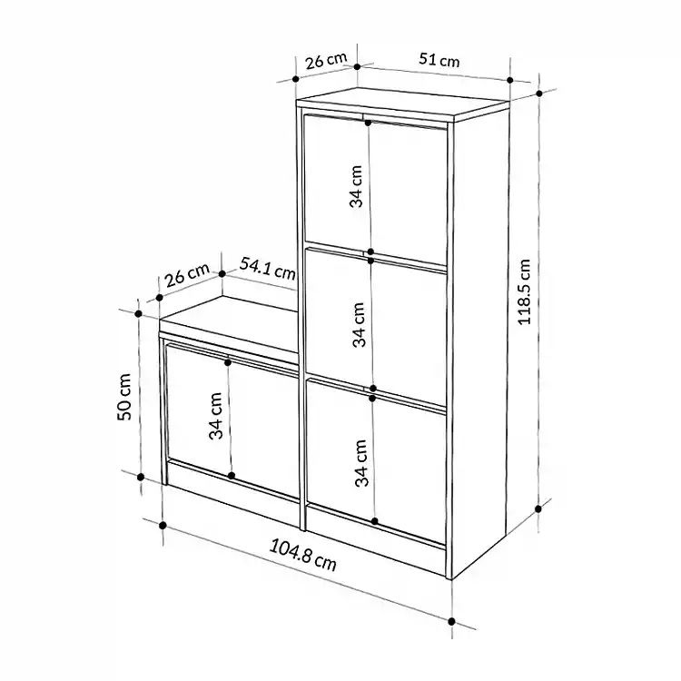 Παπουτσοθήκη Dude Megapap χρώμα γκρι ρετρό 104,8x26x118,5εκ. | GP037-0188,4