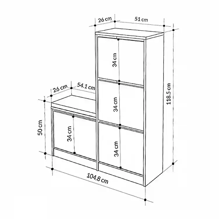Παπουτσοθήκη Dude Megapap χρώμα γκρι ρετρό 104,8x26x118,5εκ. | GP037-0188,4