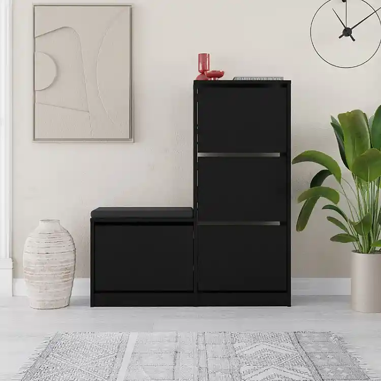 Παπουτσοθήκη Dude Megapap χρώμα μαύρο 104,8x26x118,5εκ. | GP037-0188,5