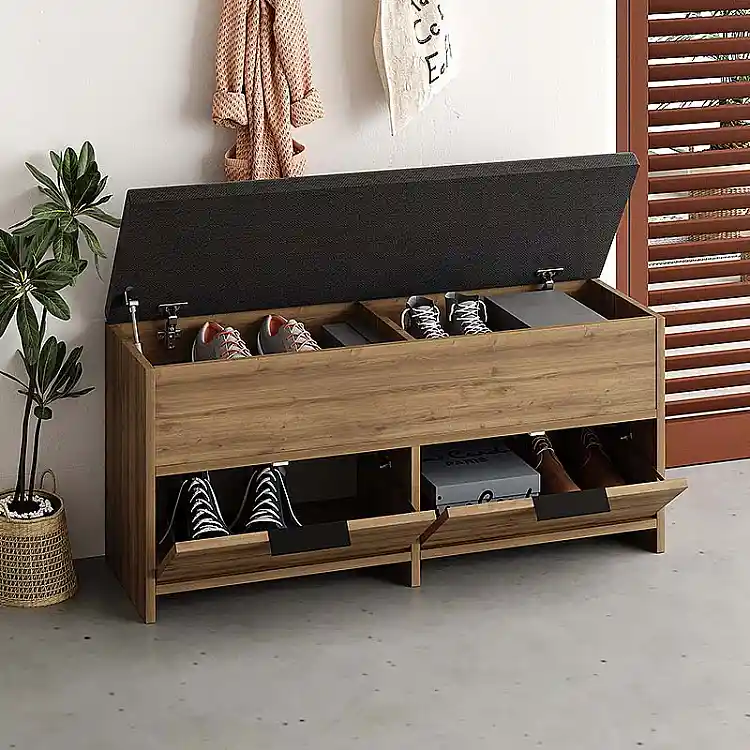 Παπουτσοθήκη Cove Megapap χρώμα ανοιχτό καρυδί 106x34x51,5εκ. | GP037-0204,1