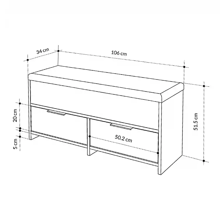 Παπουτσοθήκη Cove Megapap χρώμα ανοιχτό καρυδί 106x34x51,5εκ. | GP037-0204,1