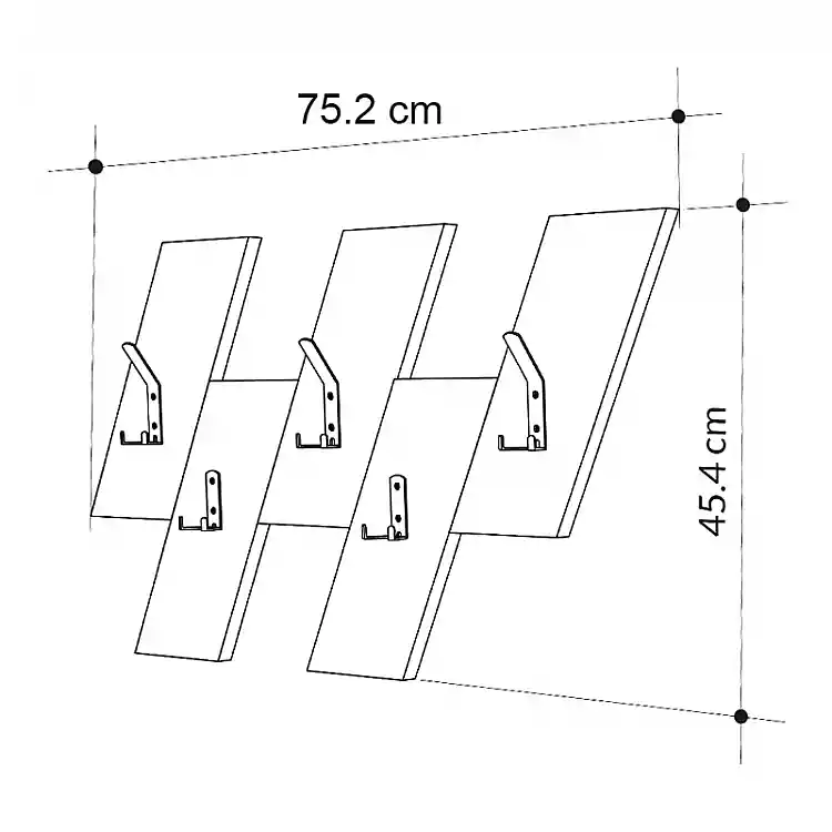Κρεμάστρα τοίχου Livy Megapap χρώμα sapphire oak - γκρι ρετρό 75,2x1,8x45,3εκ. | GP037-0207,1
