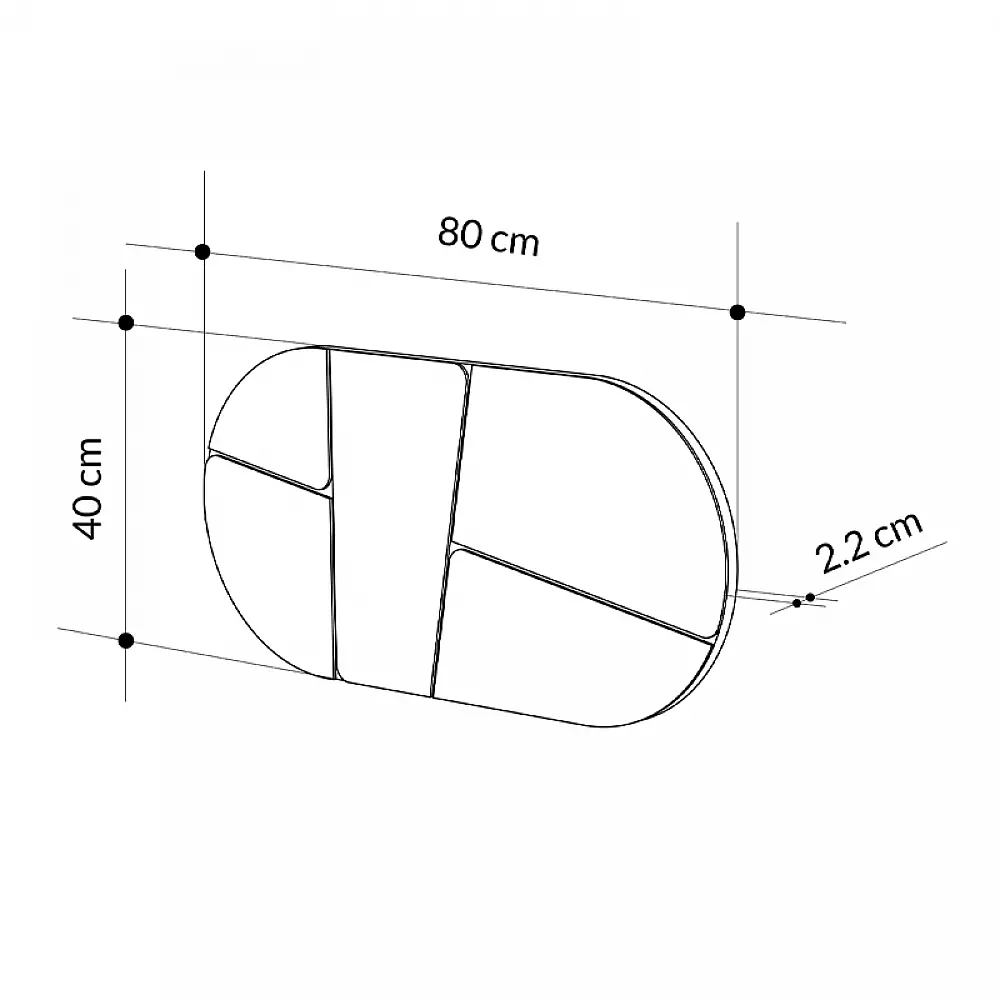 Καθρέπτης τοίχου Otis Megapap χρώμα μαύρο 80x2,2x40εκ. - GP037-0216,1