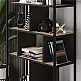 Βιβλιοθήκη Midi Megapap χρώμα sapphire oak - silky black 88x35x175εκ. | GP037-0231,1