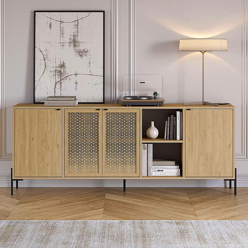 Μπουφές Naive Megapap χρώμα sapphire oak 204x40x80εκ.