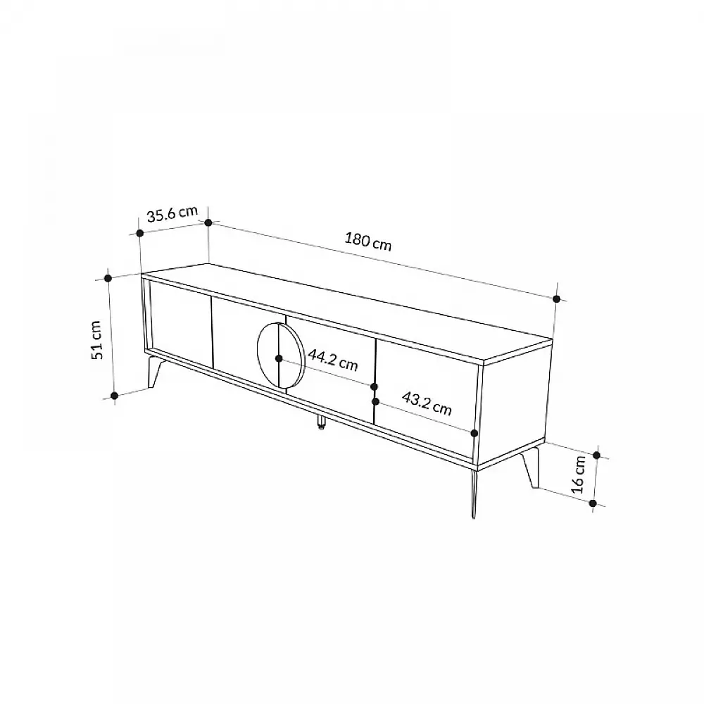 Έπιπλο τηλεόρασης Gora Megapap χρώμα sapphire oak - λευκό 180x35,6x51εκ. Έπιπλο τηλεόρασης Gora Megapap χρώμα sapphire oak - λευκό 180x35,6x51εκ.