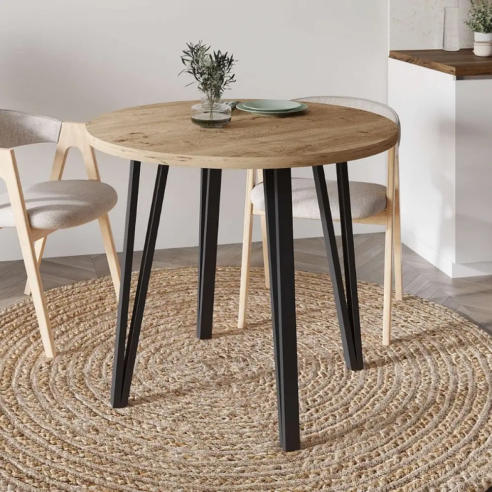 Τραπέζι Xana Megapap χρώμα sepet oak Ø90x77,5εκ. | GP037-0254,1