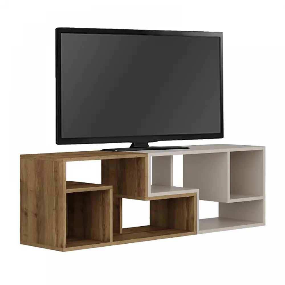 Έπιπλο τηλεόρασης Glis Megapap πολυμορφικό χρώμα ανοιχτό καρυδί - sandstone 145x35x44,8εκ. | GP037-0260,2