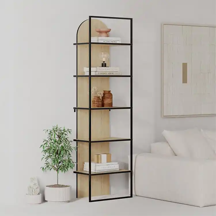 Βιβλιοθήκη Archy Megapap χρώμα sapphire oak 53x31,7x180εκ. | GP037-0261,1