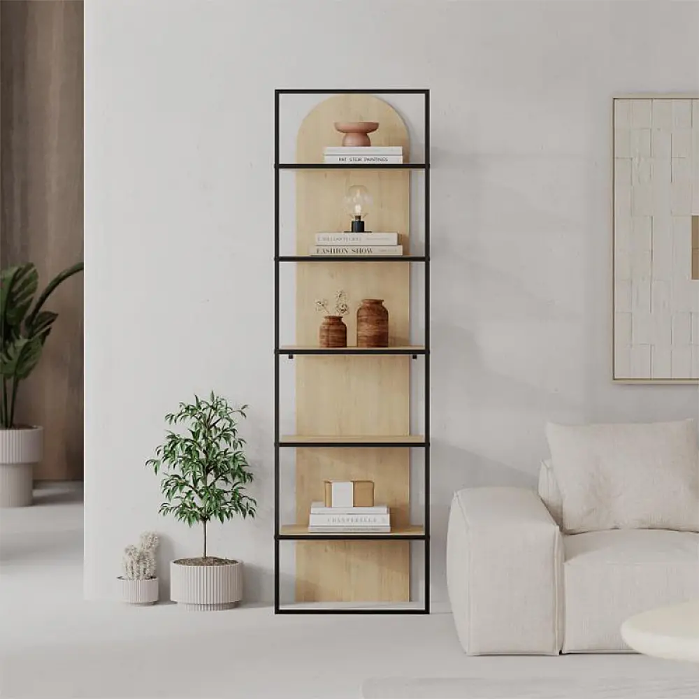 Βιβλιοθήκη Archy Megapap χρώμα sapphire oak 53x31,7x180εκ. - GP037-0261,1