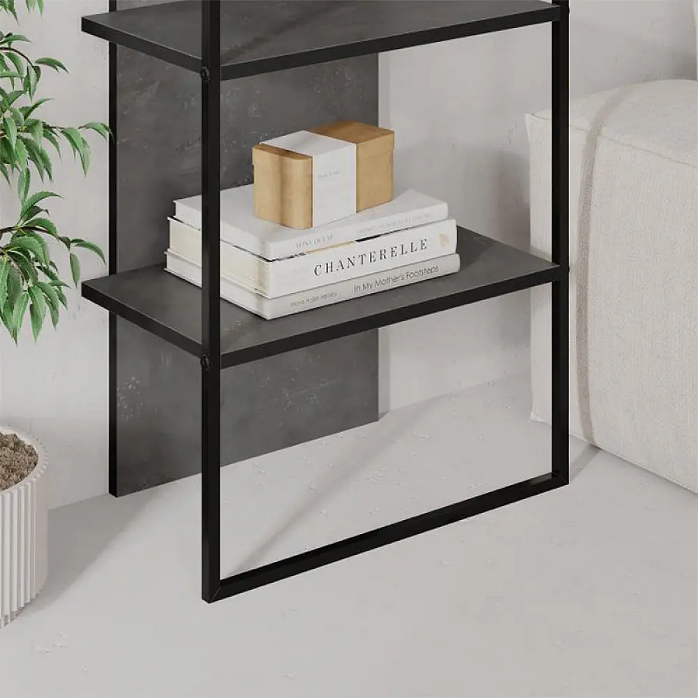 Βιβλιοθήκη Archy Megapap χρώμα γκρι ρετρό 53x31,7x180εκ. - GP037-0261,2