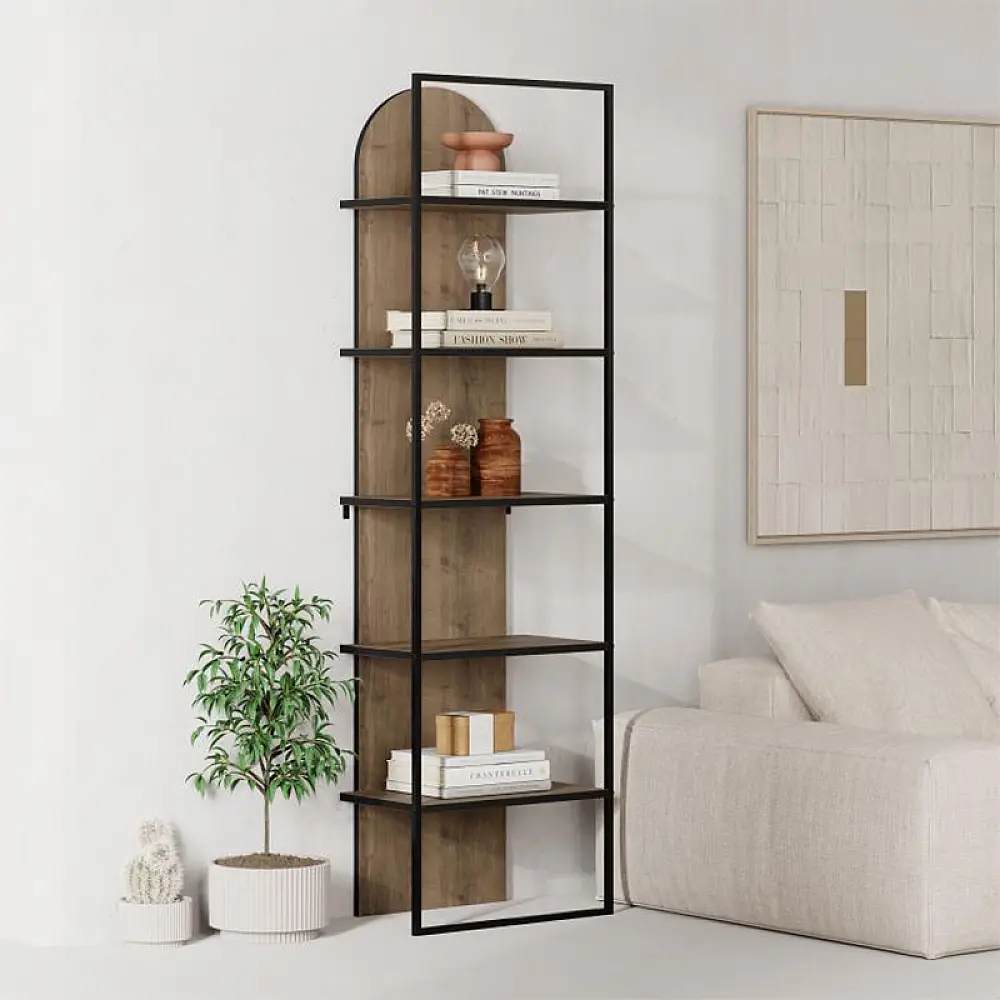 Βιβλιοθήκη Archy Megapap χρώμα ανοιχτό καρυδί 53x31,7x180εκ. - GP037-0261,3