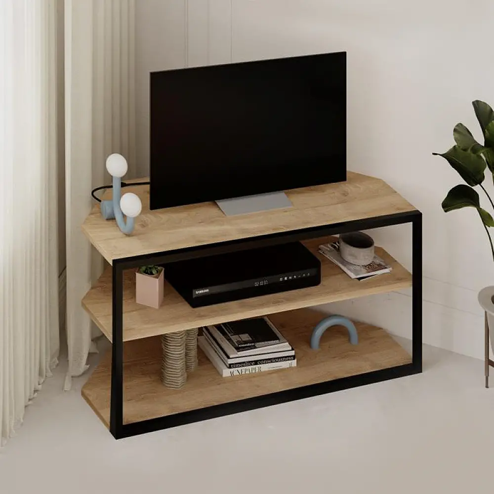 Έπιπλο τηλεόρασης γωνιακό Echo Megapap χρώμα sapphire oak 98x37x45εκ. - GP037-0262,2