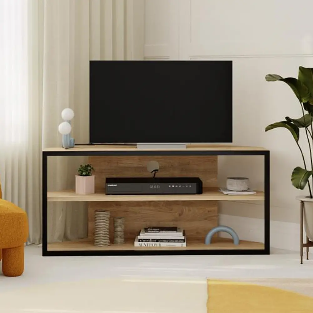Έπιπλο τηλεόρασης γωνιακό Echo Megapap χρώμα sapphire oak 98x37x45εκ. - GP037-0262,2