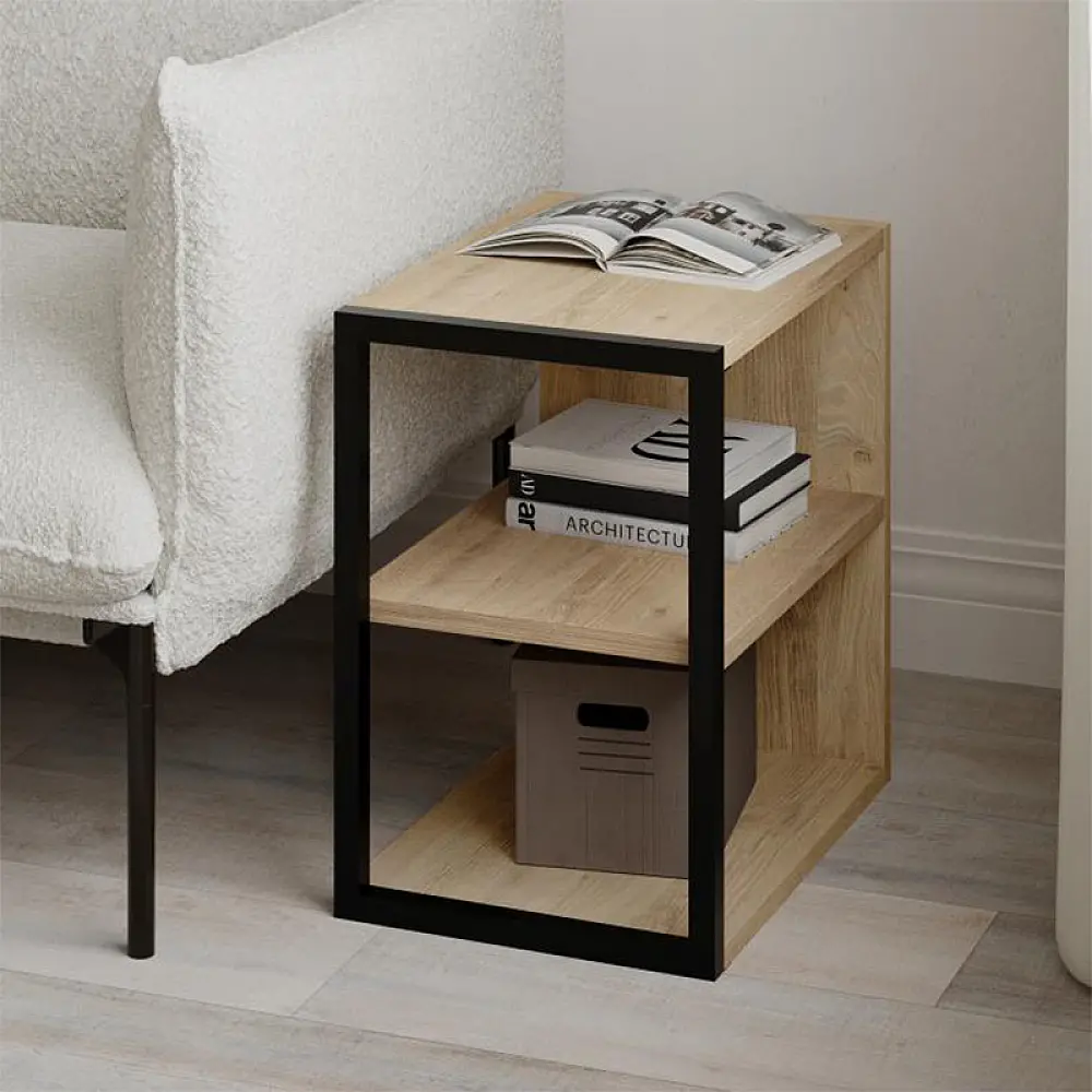 Τραπεζάκι βοηθητικό - Κομοδίνο Echo Megapap χρώμα sapphire oak 30x42x45εκ. - GP037-0263,2