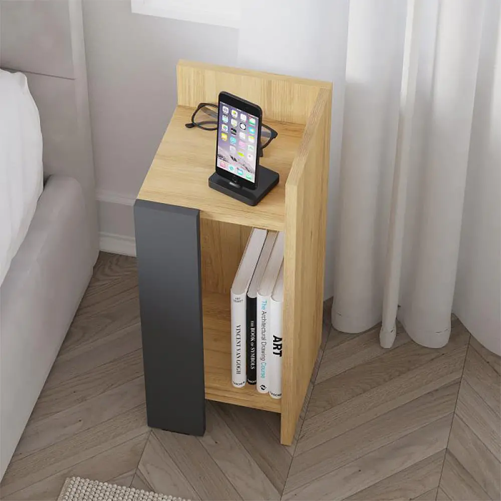 Κομοδίνο Elos Megapap δεξί χρώμα sapphire oak - ανθρακί 25x27x60εκ. - GP037-0264,2