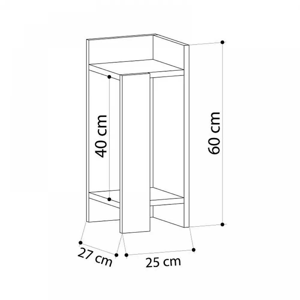 Κομοδίνο Elos Megapap δεξί χρώμα sapphire oak - ανθρακί 25x27x60εκ. - GP037-0264,2 Κομοδίνο Elos Megapap δεξί χρώμα sapphire oak - ανθρακί 25x27x60εκ. - GP037-0264,2