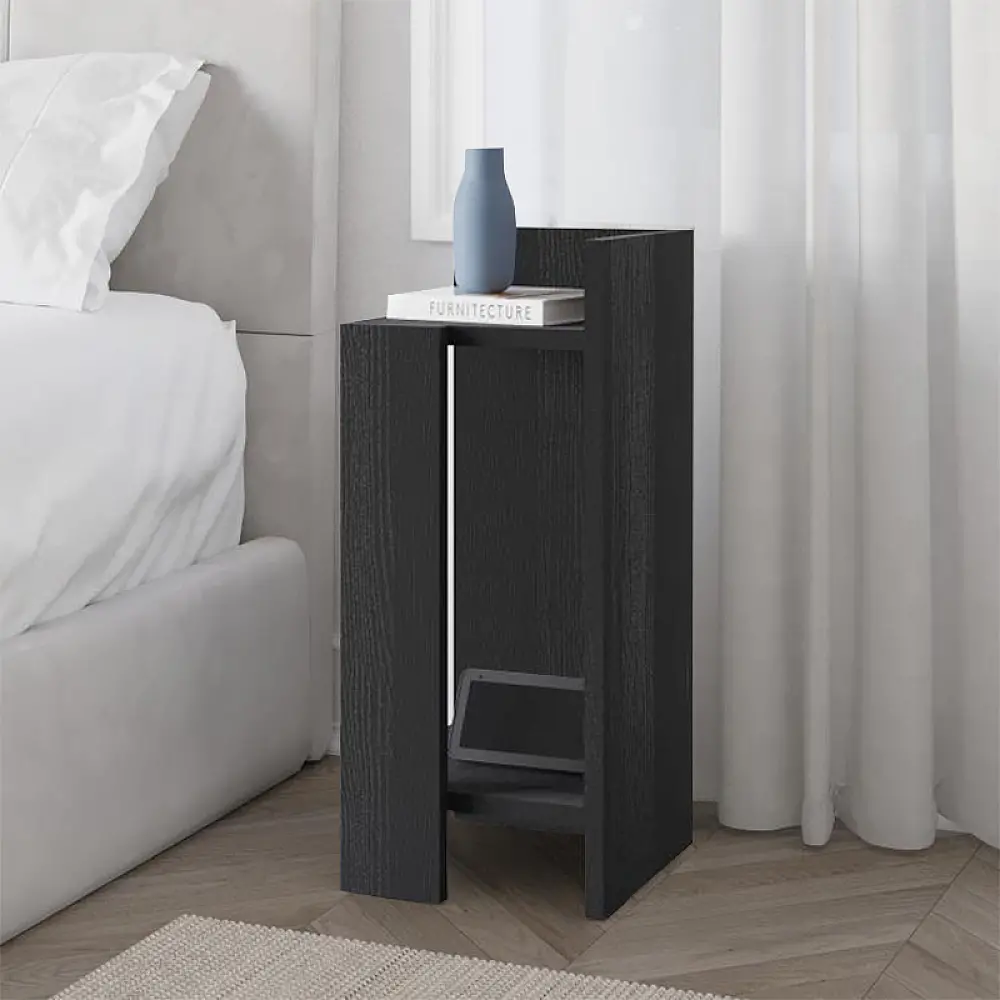 Κομοδίνο Elos Megapap δεξί χρώμα black wood 25x27x60εκ. - GP037-0264,3
