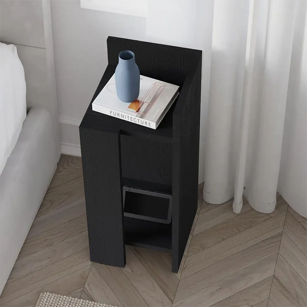 Κομοδίνο Elos Megapap δεξί χρώμα black wood 25x27x60εκ. - GP037-0264,3