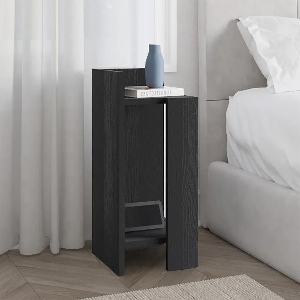 Κομοδίνο Elos Megapap αριστερό χρώμα black wood 25x27x60εκ. - GP037-0265,3
