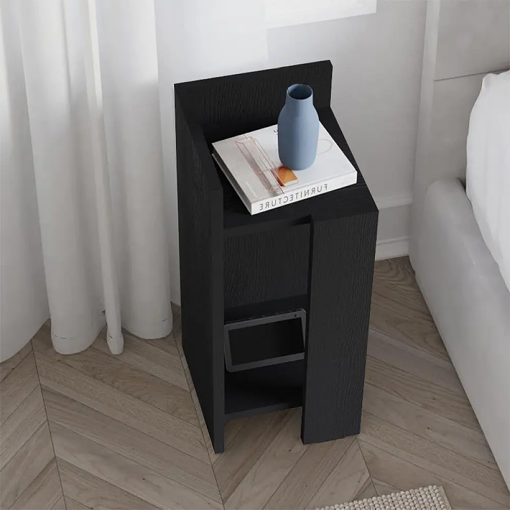 Κομοδίνο Elos Megapap αριστερό χρώμα black wood 25x27x60εκ. - GP037-0265,3