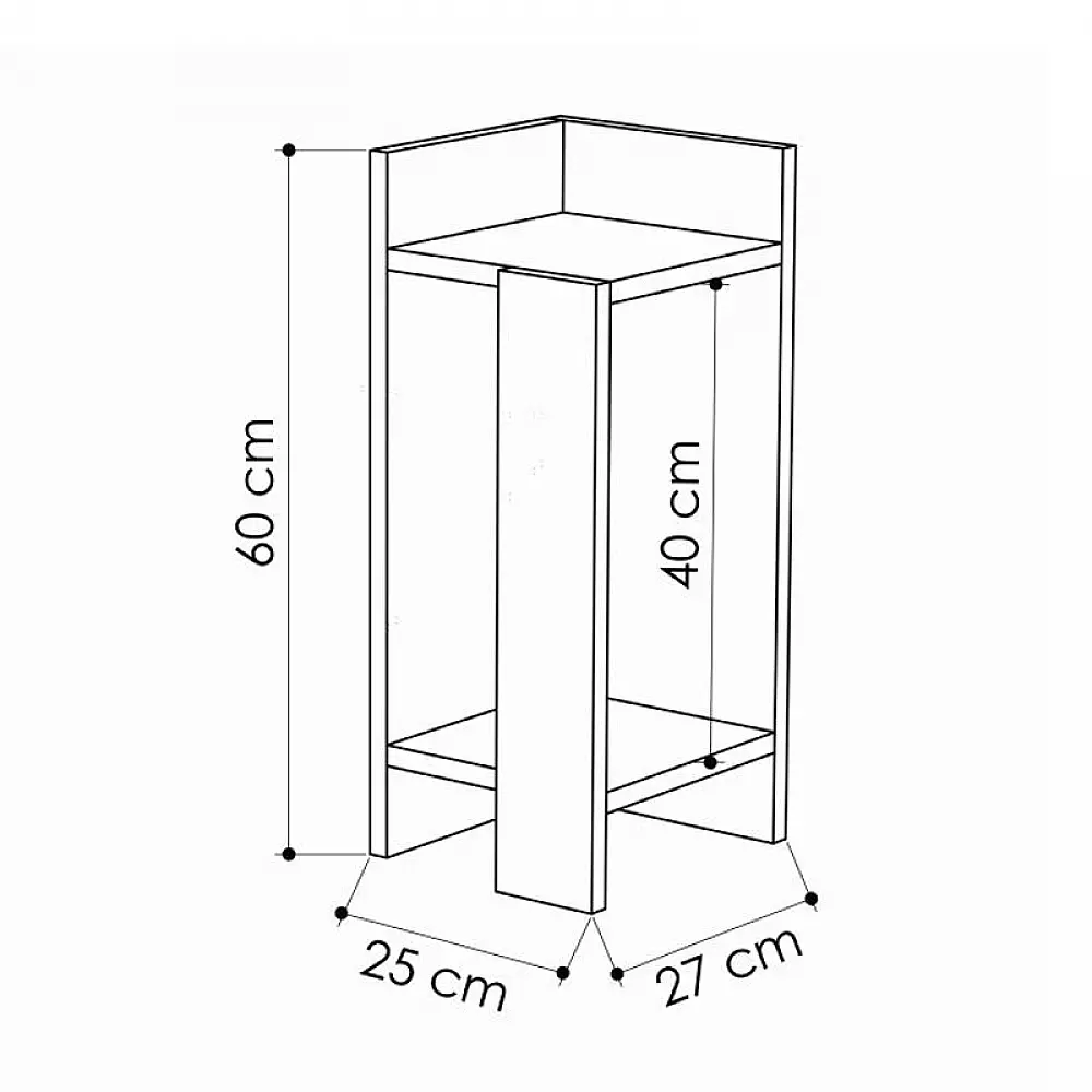 Κομοδίνο Elos Megapap αριστερό χρώμα black wood 25x27x60εκ. - GP037-0265,3 Κομοδίνο Elos Megapap αριστερό χρώμα black wood 25x27x60εκ. - GP037-0265,3