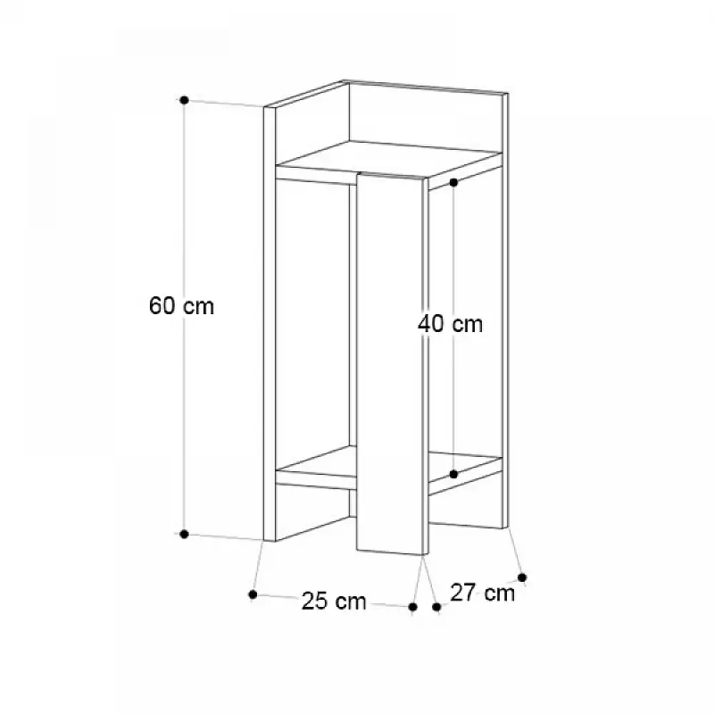 Κομοδίνο Elos Megapap αριστερό χρώμα black wood 25x27x60εκ. | GP037-0265,3