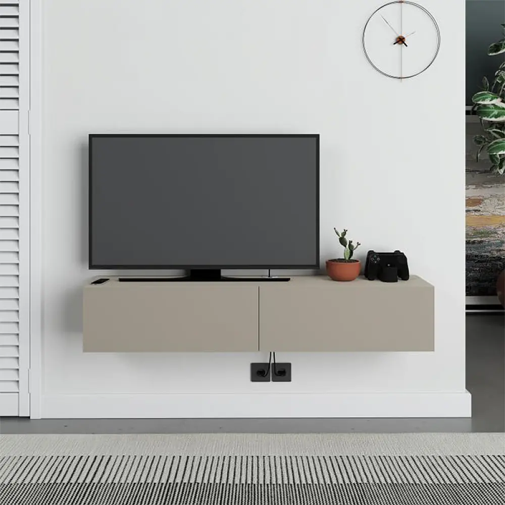 Έπιπλο τηλεόρασης επιτοίχιο Francy Megapap χρώμα sandstone 135x31,7x25εκ. - GP037-0266,1 Έπιπλο τηλεόρασης επιτοίχιο Francy Megapap χρώμα sandstone 135x31,7x25εκ. - GP037-0266,1