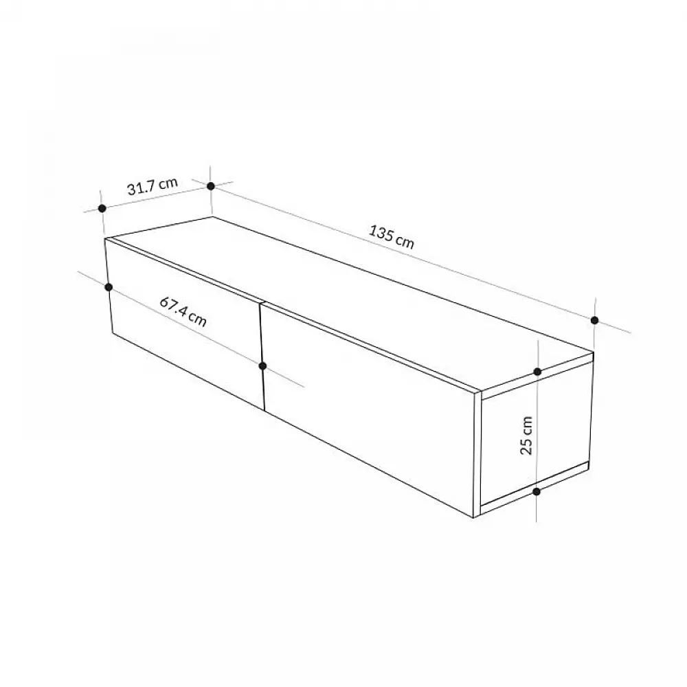 Έπιπλο τηλεόρασης επιτοίχιο Francy Megapap χρώμα sandstone 135x31,7x25εκ. - GP037-0266,1 Έπιπλο τηλεόρασης επιτοίχιο Francy Megapap χρώμα sandstone 135x31,7x25εκ. - GP037-0266,1