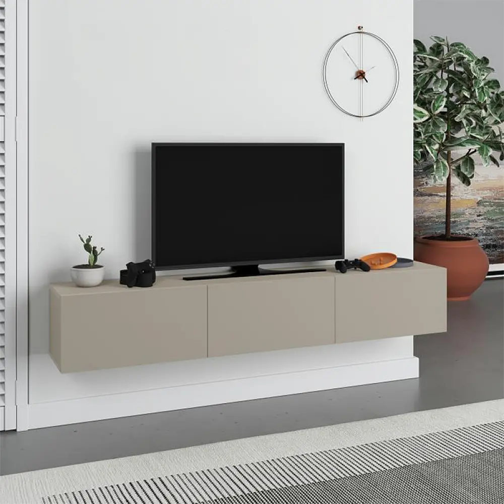Έπιπλο τηλεόρασης επιτοίχιο Francy Megapap χρώμα sandstone 180x30x30εκ. - GP037-0267,1