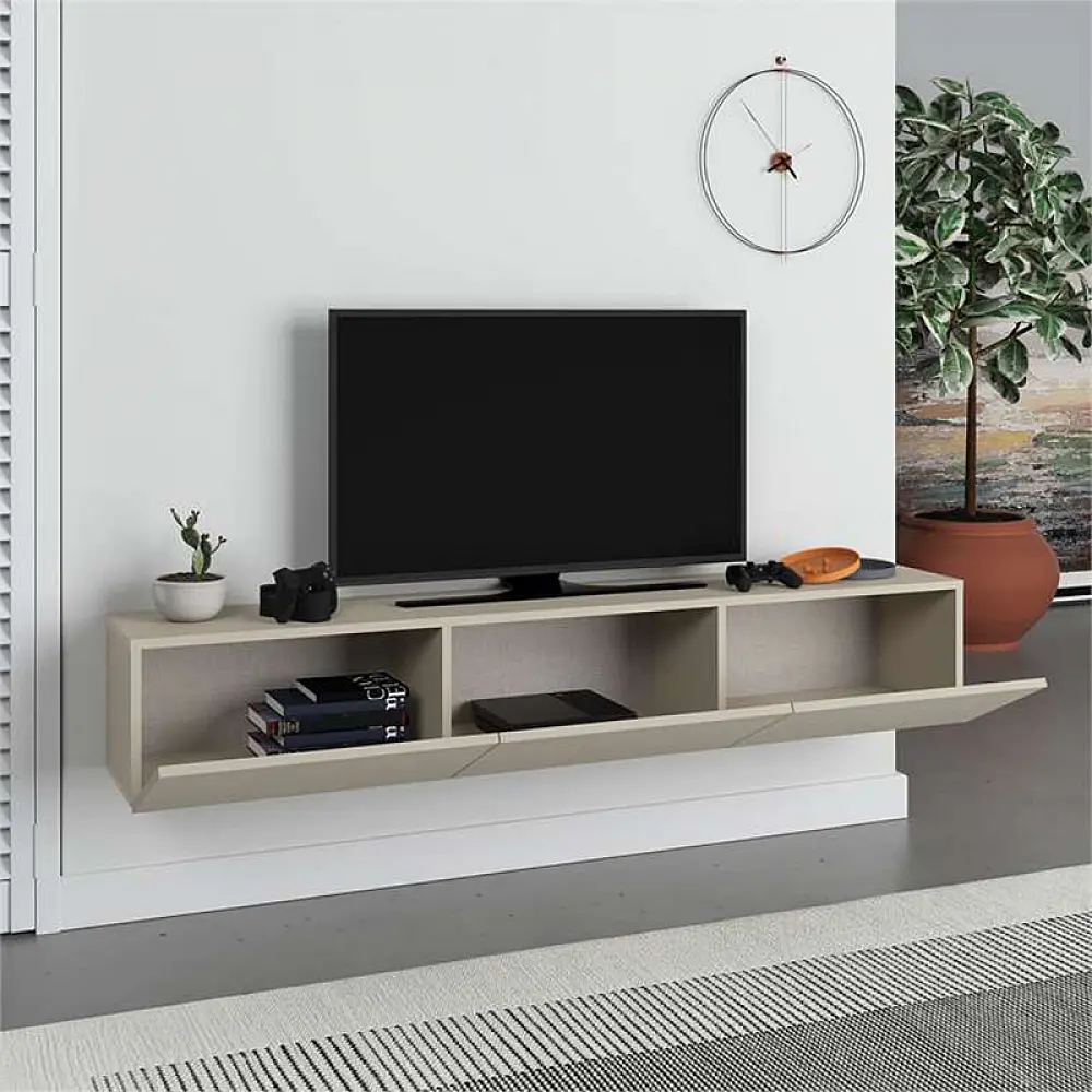Έπιπλο τηλεόρασης επιτοίχιο Francy Megapap χρώμα sandstone 180x30x30εκ. - GP037-0267,1