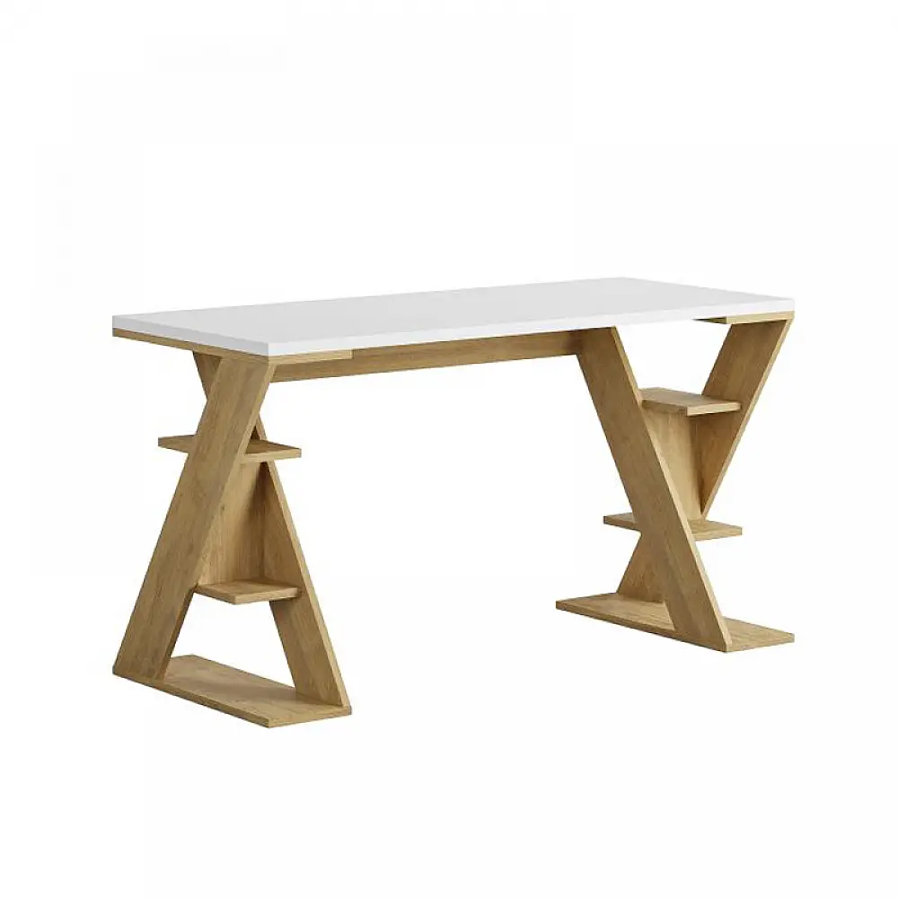 Γραφείο εργασίας Papillon Megapap χρώμα sapphire oak - λευκό 137x60x75εκ - GP037-0268,2