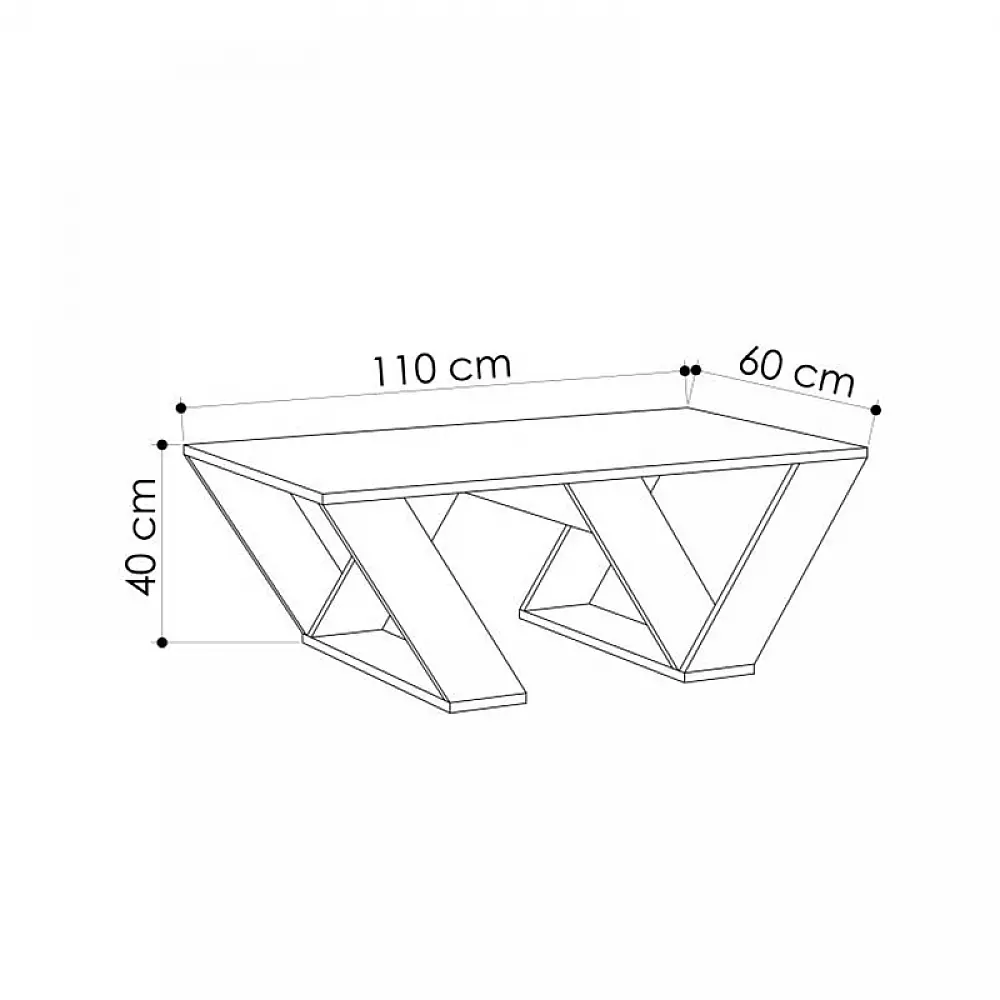 Τραπεζάκι σαλονιού Pipra Megapap χρώμα λευκό 110x60x40εκ. - GP037-0269,1