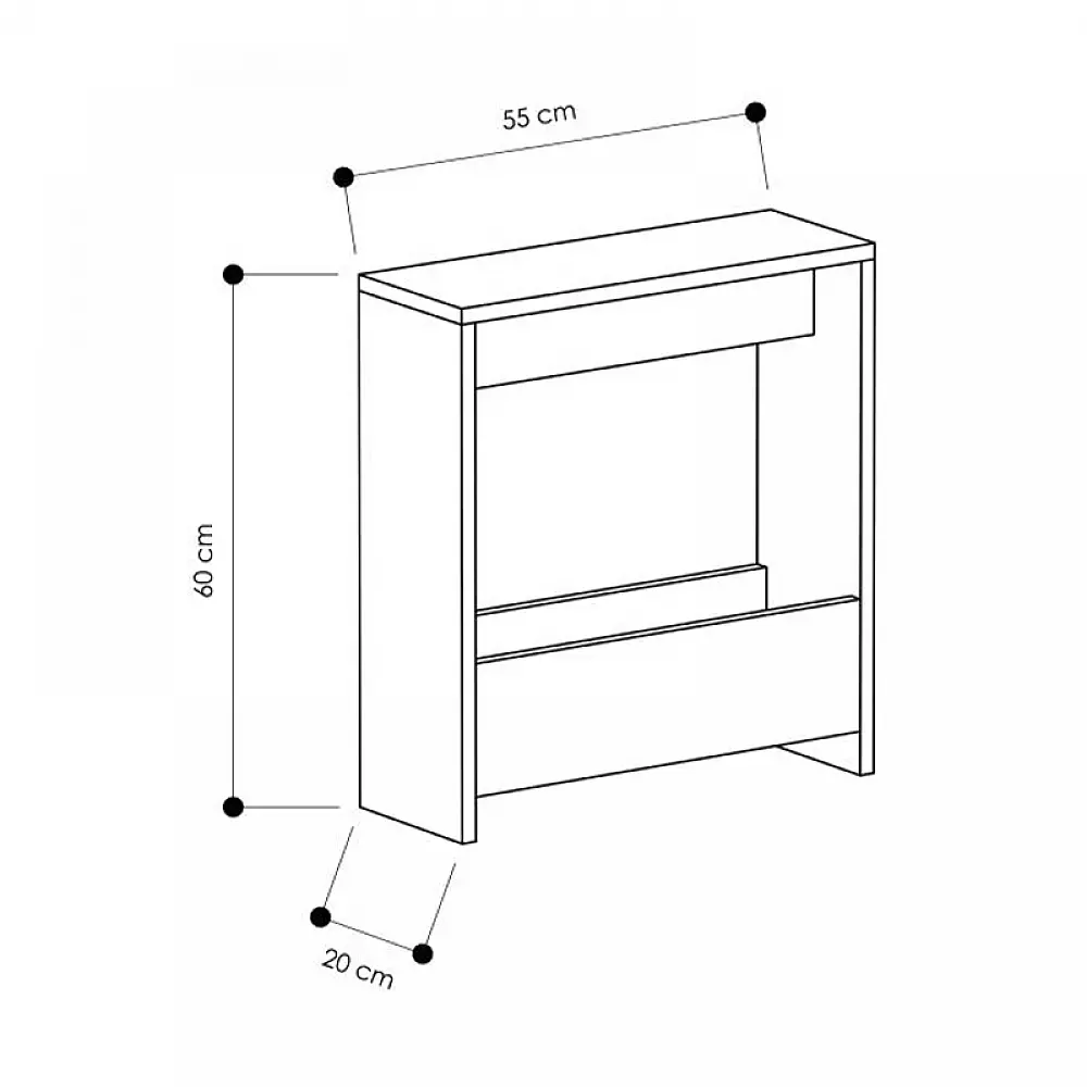 Τραπεζάκι βοηθητικό Simpi Megapap χρώμα sapphire oak 55x20x60εκ. - GP037-0270,3
