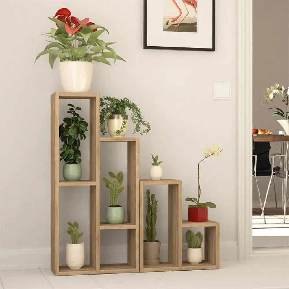 Ραφιέρα - Ανθοστήλη Sule Megapap χρώμα sapphire oak 84x20x89εκ. - GP037-0271,1