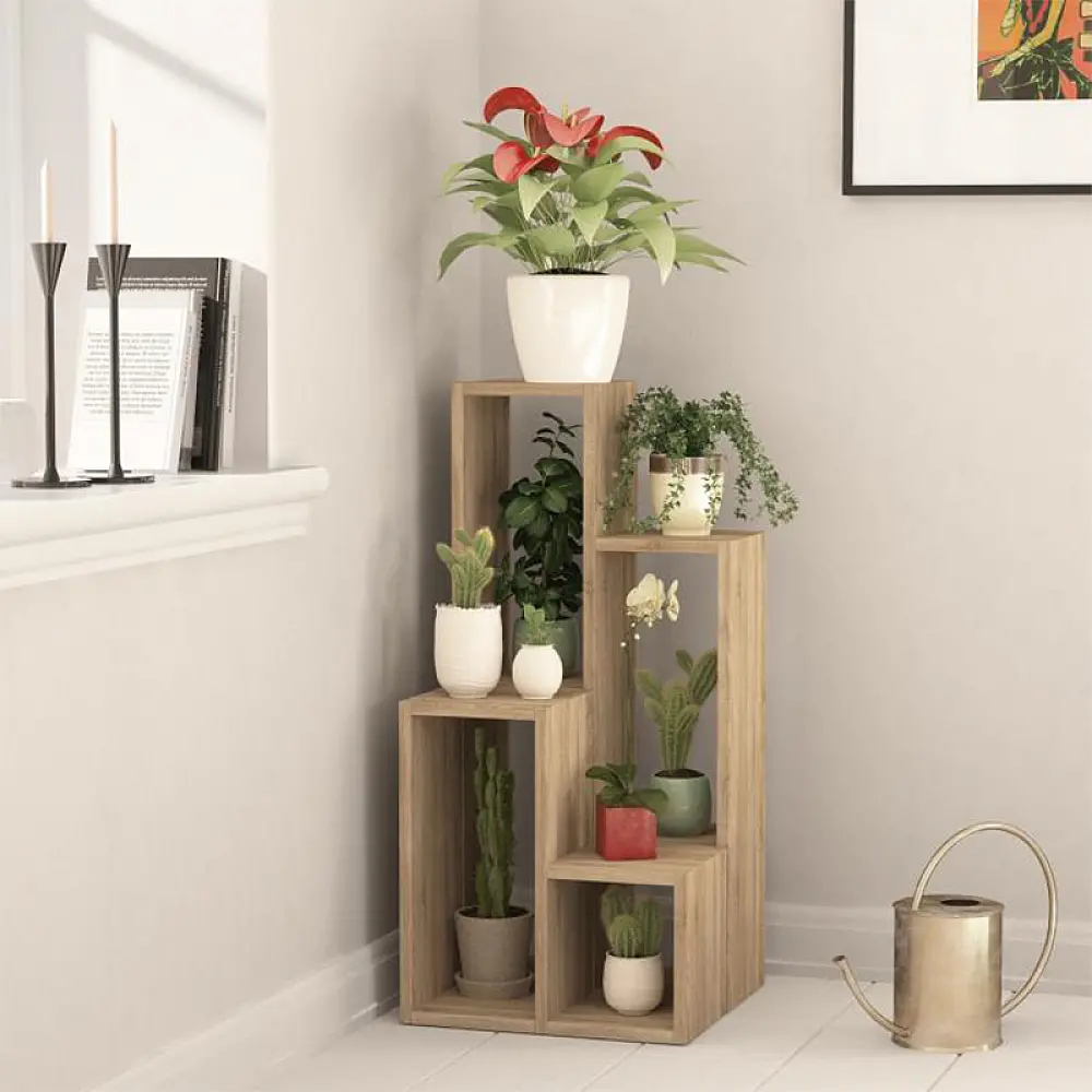Ραφιέρα - Ανθοστήλη Sule Megapap χρώμα sapphire oak 84x20x89εκ. - GP037-0271,1