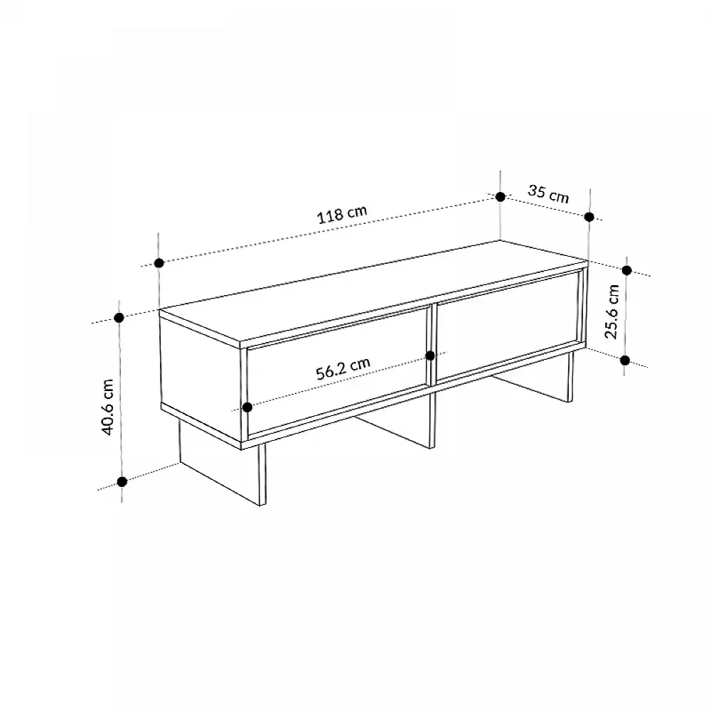Έπιπλο τηλεόρασης Yuki Megapap χρώμα sandstone - sepet oak 118x35x40,6εκ. | GP037-0275,1