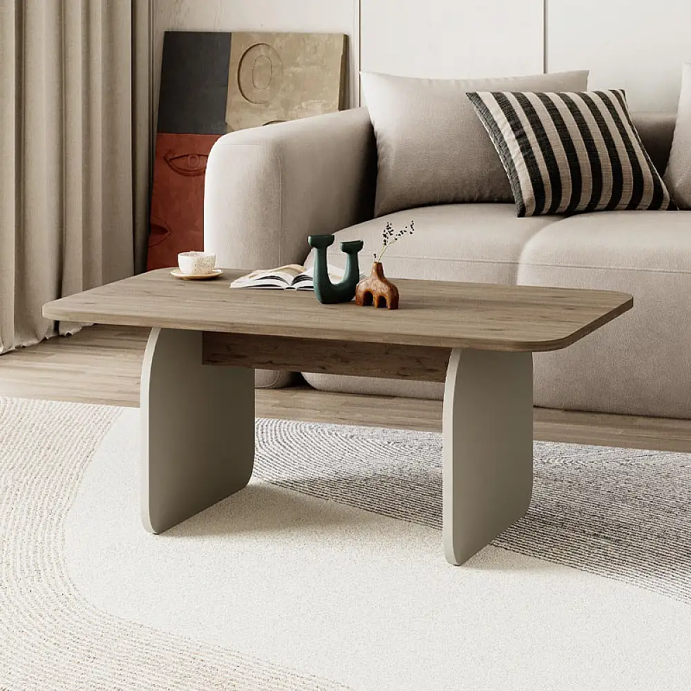 Τραπεζάκι σαλονιού Pietra Megapap χρώμα sepet oak - sandstone 100x60x41,8εκ. | GP037-0277,2