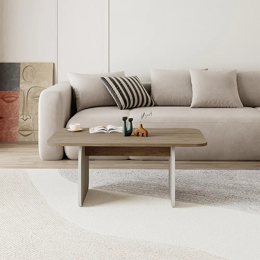 Τραπεζάκι σαλονιού Pietra Megapap χρώμα sepet oak - sandstone 100x60x41,8εκ. | GP037-0277,2