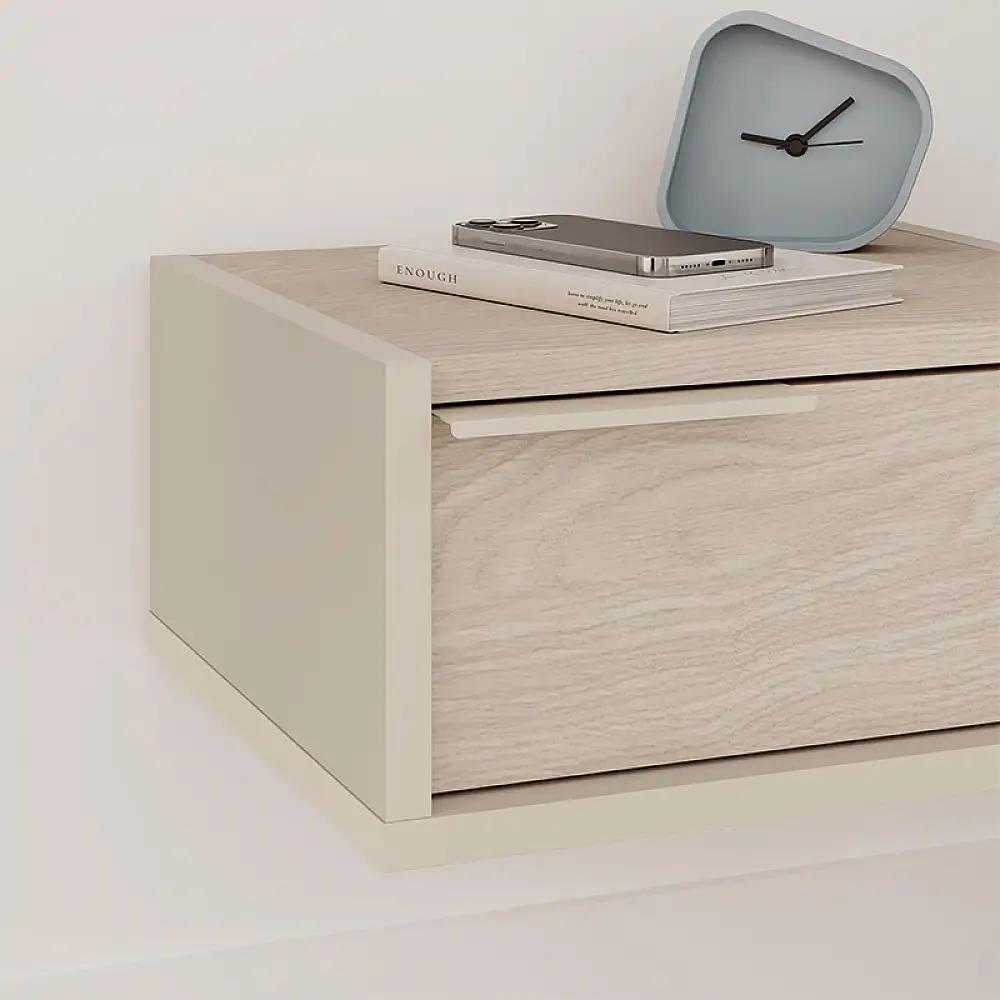 Κομοδίνο επιτοίχιο Eco Megapap χρώμα sandstone - light oak 40x33x18,5εκ. | GP037-0279,1