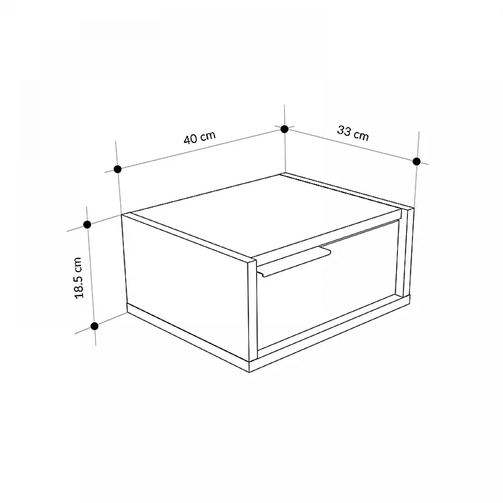 Κομοδίνο επιτοίχιο Eco Megapap χρώμα sandstone - light oak 40x33x18,5εκ. | GP037-0279,1