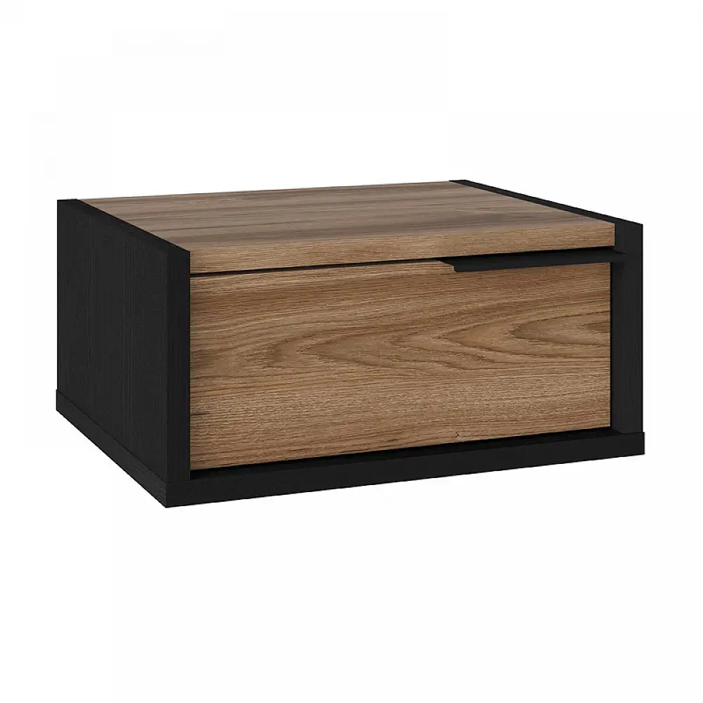 Κομοδίνο επιτοίχιο Eco Megapap χρώμα black wood - καρυδί 40x33x18,5εκ. | GP037-0279,2