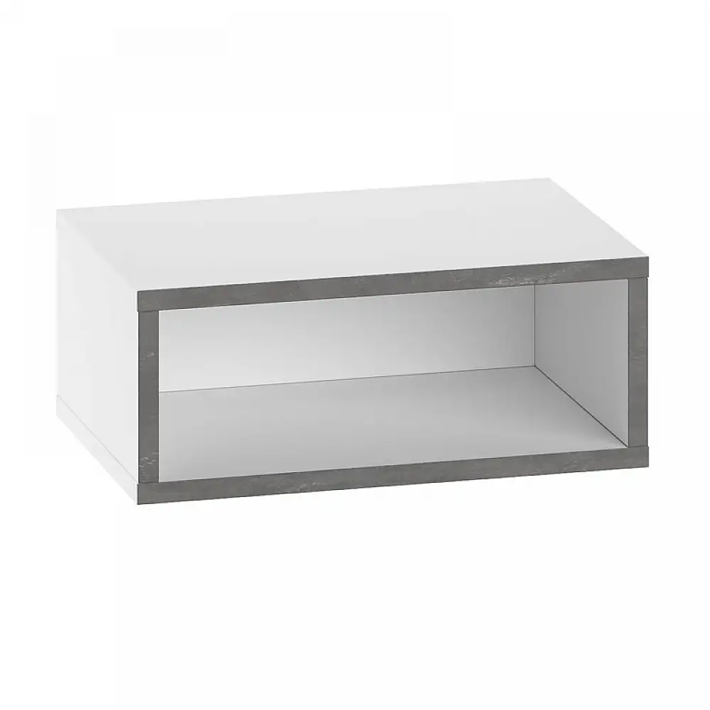 Κομοδίνο επιτοίχιο Brik Megapap με LED χρώμα λευκό - γκρι ρετρό 45x30x18εκ. | GP037-0280,2