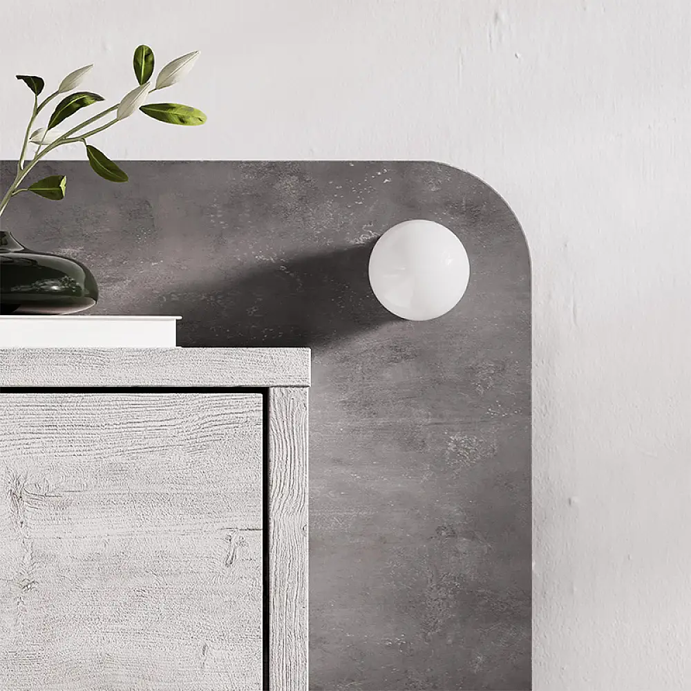 Κομοδίνο επιτοίχιο Dotta Megapap με LED χρώμα λευκό αντικέ - γκρι ρετρό 52x33,6x28εκ. | GP037-0281,1